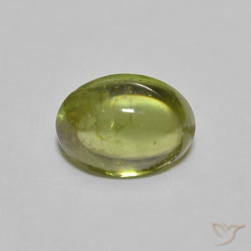 1.15ct Натуральный Живой желтовато-зеленый Сфен, Овал, Прозрачный