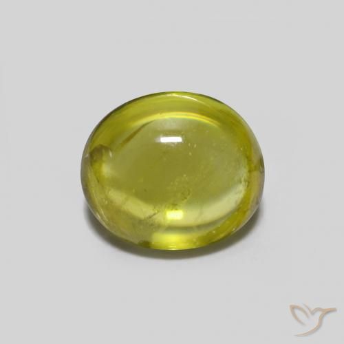 0.96ct Натуральный Теплый лесной зеленый Сфен, Овал, Прозрачный