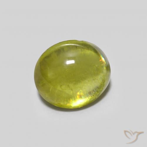 1.07ct Натуральный Теплый лесной зеленый Сфен, Овал, Прозрачный
