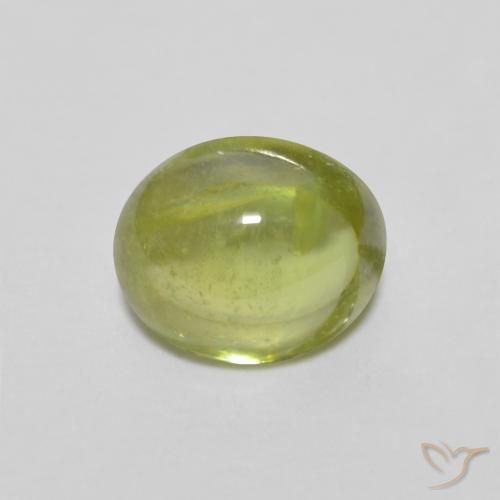 1.12ct Натуральный Оливковый Зеленый Сфен, Овал, Прозрачный