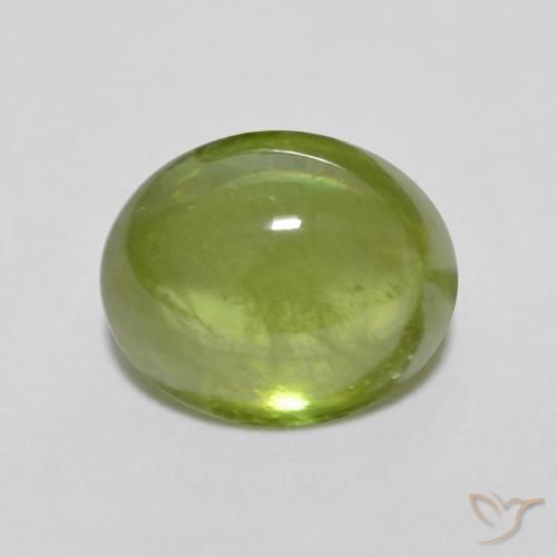1.51ct Натуральный Светло-живой зеленый Сфен, Овал, Прозрачный