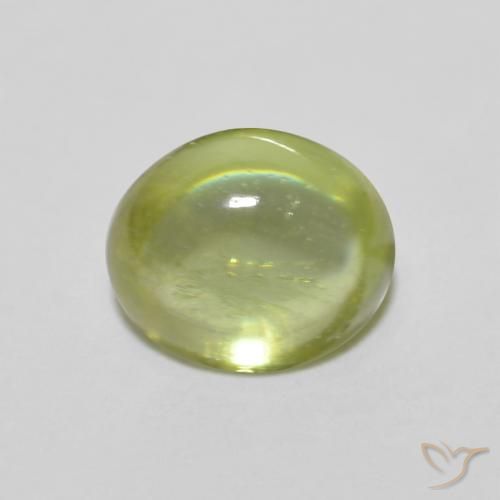 1.07ct Натуральный Теплый лесной зеленый Сфен, Овал, Прозрачный