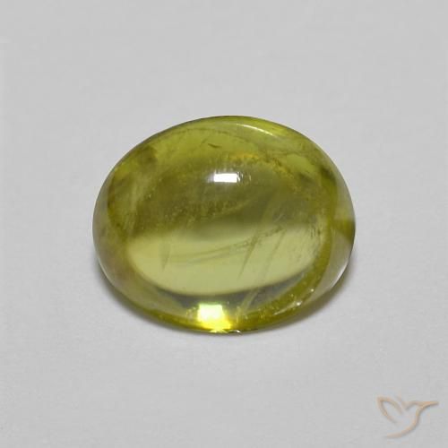 1.25ct Натуральный Теплый лесной зеленый Сфен, Овал, Прозрачный