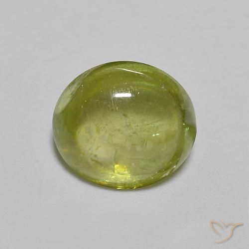 1.41ct Натуральный Оливковый Зеленый Сфен, Овал, Прозрачный