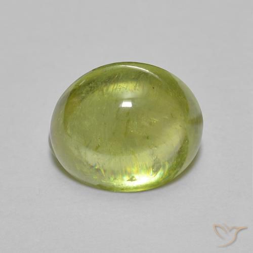 1.56ct Натуральный Ярко-зеленый Сфен, Овал, Прозрачный
