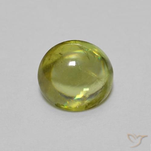 0.94ct Натуральный Теплый лесной зеленый Сфен, Овал, Прозрачный