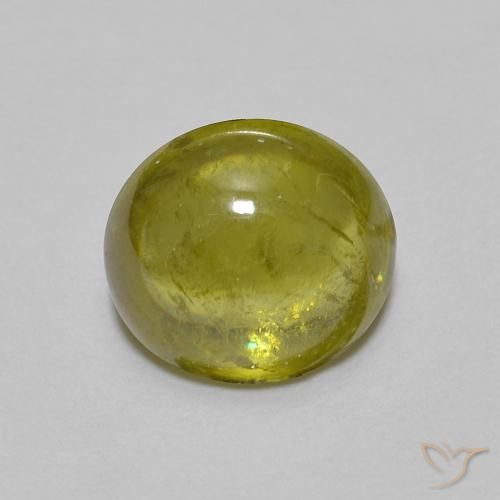 1.45ct Натуральный Средний зеленый Сфен, Овал, Прозрачный