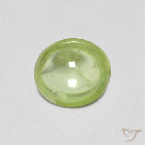 0.86ct Натуральный Светло-живой зеленый Сфен, Овал, Прозрачный