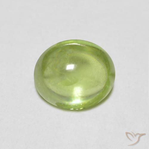 0.89ct Натуральный Светло-живой зеленый Сфен, Овал, Прозрачный