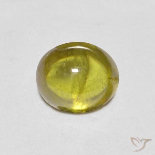 0.93ct Натуральный Теплый зеленый Сфен, Овал, Прозрачный