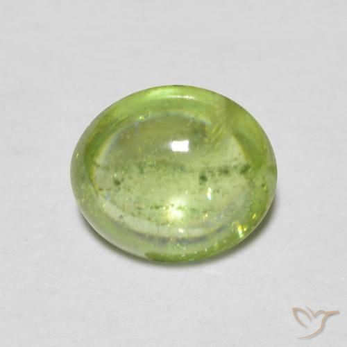 1.14ct Натуральный Светло-живой зеленый Сфен, Овал, Прозрачный