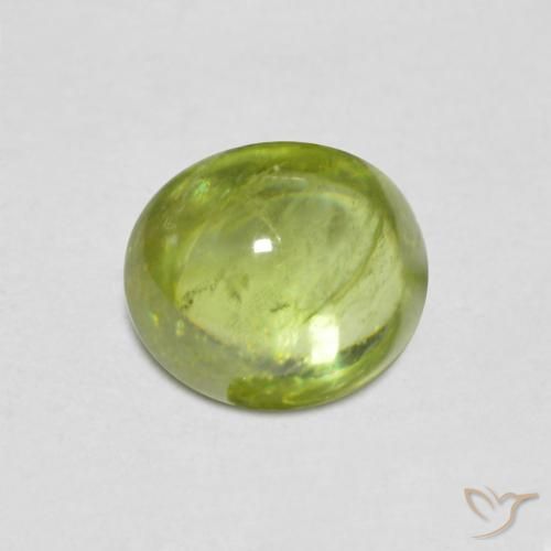 1.07ct Натуральный Светло-живой зеленый Сфен, Овал, Прозрачный