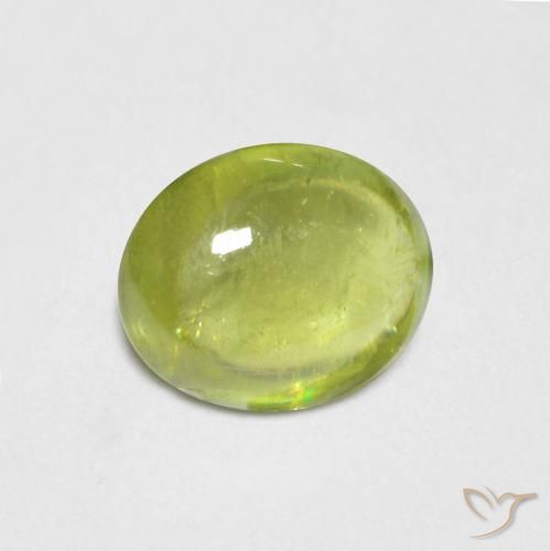0.91ct Натуральный Лимонно-желтый Сфен, Овал, Прозрачный
