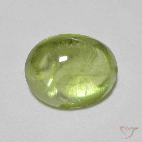 1.30ct Натуральный Светло-живой зеленый Сфен, Овал, Прозрачный