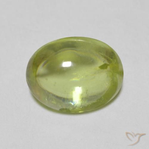 1.25ct Натуральный Оливковый Зеленый Сфен, Овал, Прозрачный