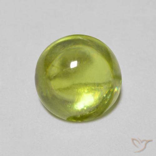 1.22ct Натуральный Оливковый Зеленый Сфен, Круглый, Прозрачный