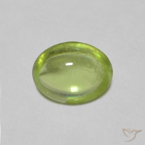 0.69ct Натуральный Ярко-зеленый Сфен, Овал, Прозрачный