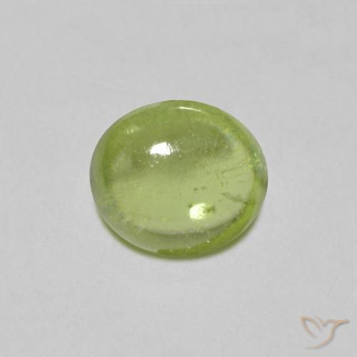 1.08ct Натуральный Светло-живой зеленый Сфен, Овал, Прозрачный