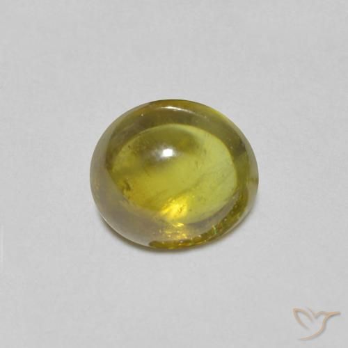 1.13ct Натуральный Теплый зеленый Сфен, Овал, Прозрачный
