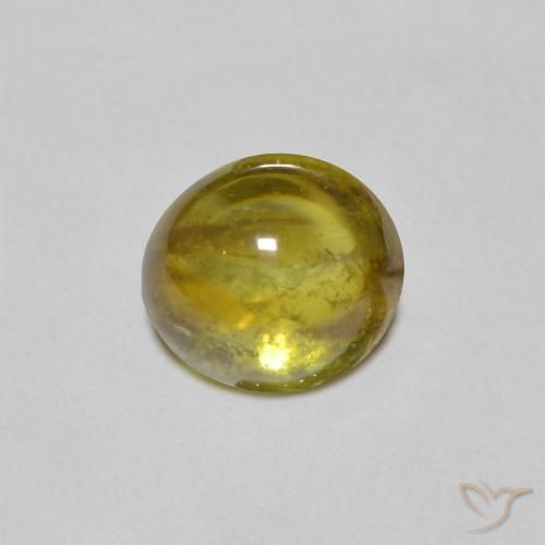 1.23ct Натуральный Теплый зеленый Сфен, Овал, Прозрачный
