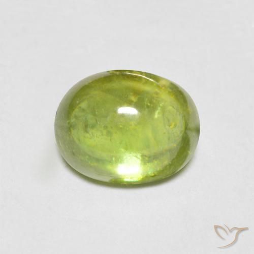 1.55ct Натуральный Ярко-зеленый Сфен, Овал, Прозрачный
