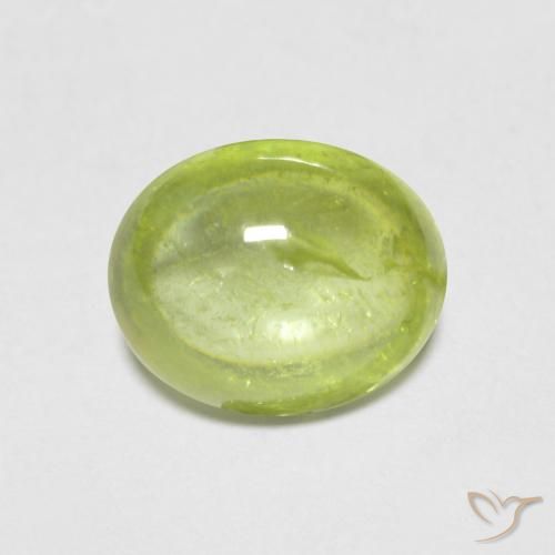 1.56ct Натуральный Ярко-зеленый Сфен, Овал, Прозрачный