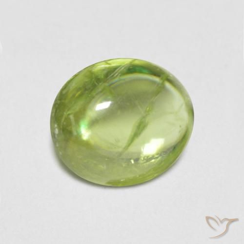 1.68ct Натуральный Ярко-зеленый Сфен, Овал, Прозрачный