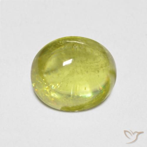 1.57ct Натуральный Средний желтый Сфен, Овал, Прозрачный