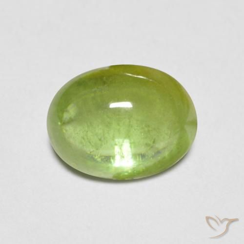 1.43ct Натуральный Ярко-зеленый Сфен, Овал, Прозрачный