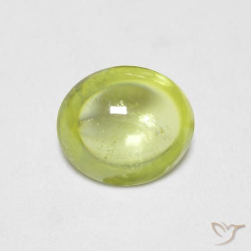 0.75ct Натуральный Лаймово-зеленый Сфен, Овал, Прозрачный