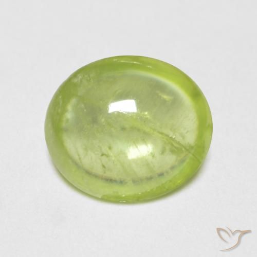 1.42ct Натуральный Ярко-зеленый Сфен, Овал, Прозрачный