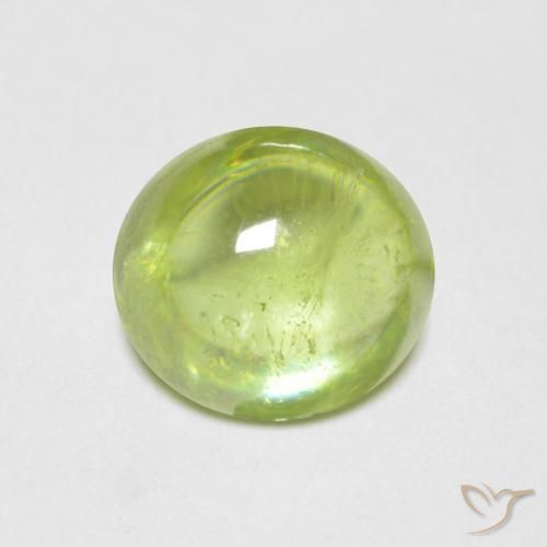 1.58ct Натуральный Ярко-зеленый Сфен, Овал, Прозрачный