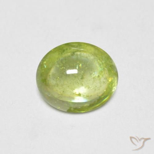 0.70ct Натуральный Ярко-зеленый Сфен, Овал, Прозрачный