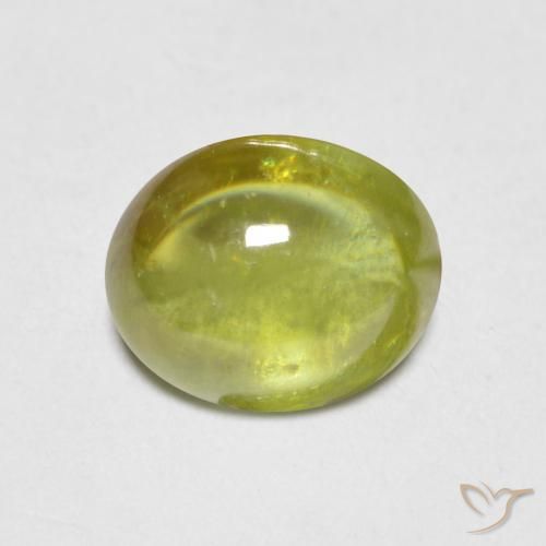 1.37ct Натуральный Теплый землисто-зеленый Сфен, Овал, Прозрачный