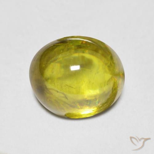 1.78ct Натуральный Средний зеленый Сфен, Овал, Прозрачный