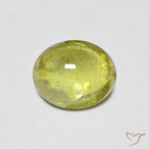 0.98ct Натуральный Теплый землисто-зеленый Сфен, Овал, Прозрачный