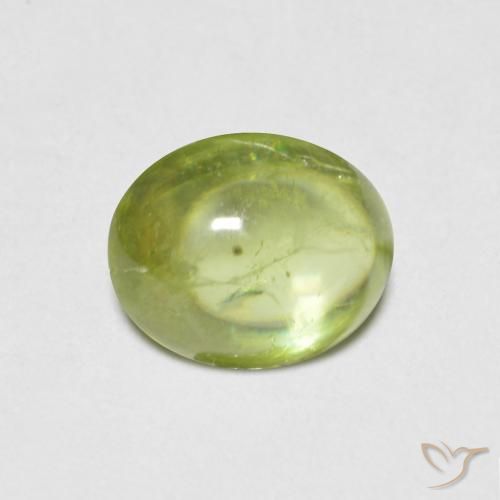 1.12ct Натуральный Ярко-зеленый Сфен, Овал, Прозрачный