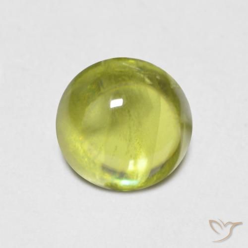 0.85ct Натуральный Теплый лесной зеленый Сфен, Круглый, Прозрачный