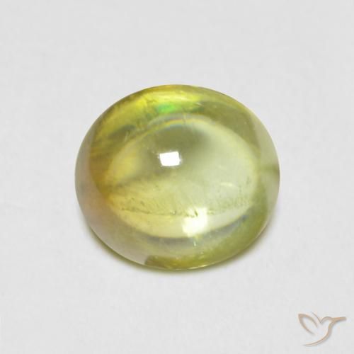 0.88ct Натуральный Теплый землисто-зеленый Сфен, Овал, Прозрачный