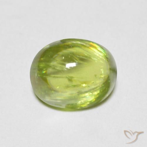 1.27ct Натуральный Средний зеленый Сфен, Овал, Прозрачный