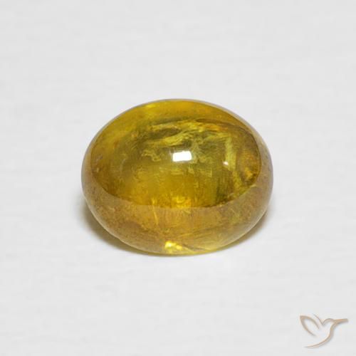 1.02ct Натуральный Коричневато-желтый Сфен, Овал, Прозрачный