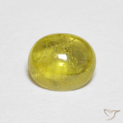 1.04ct Натуральный Шмель желтый Сфен, Овал, Прозрачный