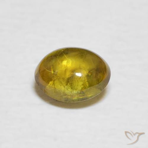 0.39ct Натуральный Землисто-желтый Сфен, Овал, Прозрачный