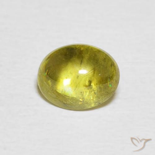 1.28ct Натуральный Лимонно-желтый Сфен, Овал, Прозрачный