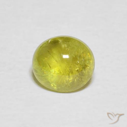 1.18ct Натуральный Средний желтый Сфен, Овал, Прозрачный