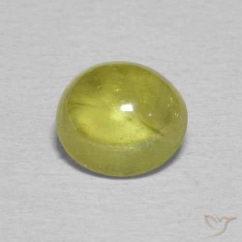 1.10ct Натуральный Зелено-желтый Сфен, Овал, Прозрачный