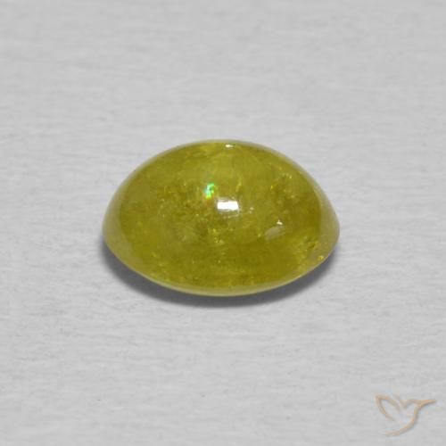 0.91 карата, натуральный Pineapple yellow Сфен, Овал, Прозрачный