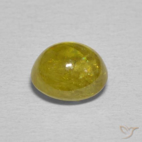 1.34 карата, натуральный Pineapple yellow Сфен, Овал, Прозрачный