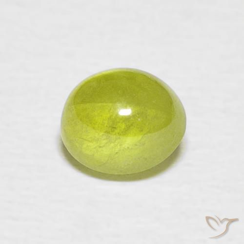 1.06ct Натуральный Теплый лесной зеленый Сфен, Овал, Прозрачный