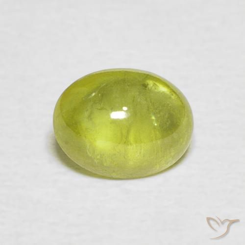 1.30ct Натуральный Средний желтый Сфен, Овал, Полупрозрачный